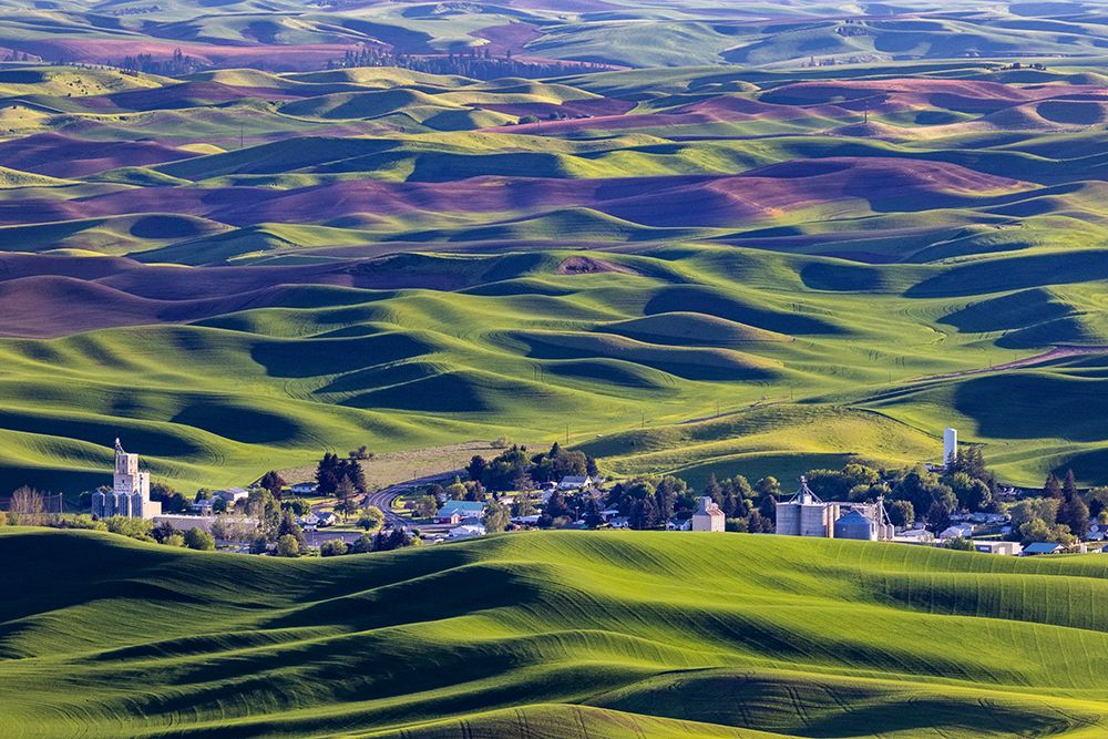 Small town of Steptoe from Steptoe Butte near Colfax-Washington State-USA art print by Chuck Haney for $57.95 CAD